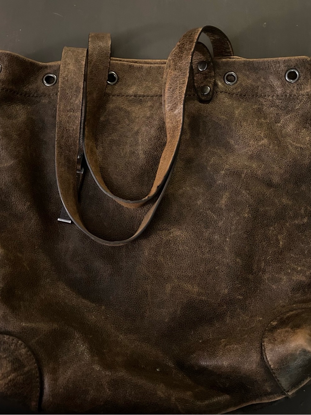 Treasure & Bond Distressed Brown Leather Shoulder Tote